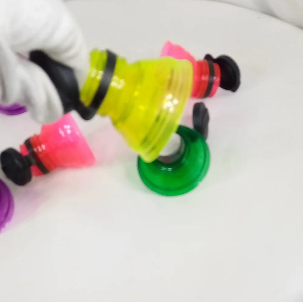 Lot Of 6 Vintage Reusable Bottle Top Vibrant Plastic Soda Can Lids